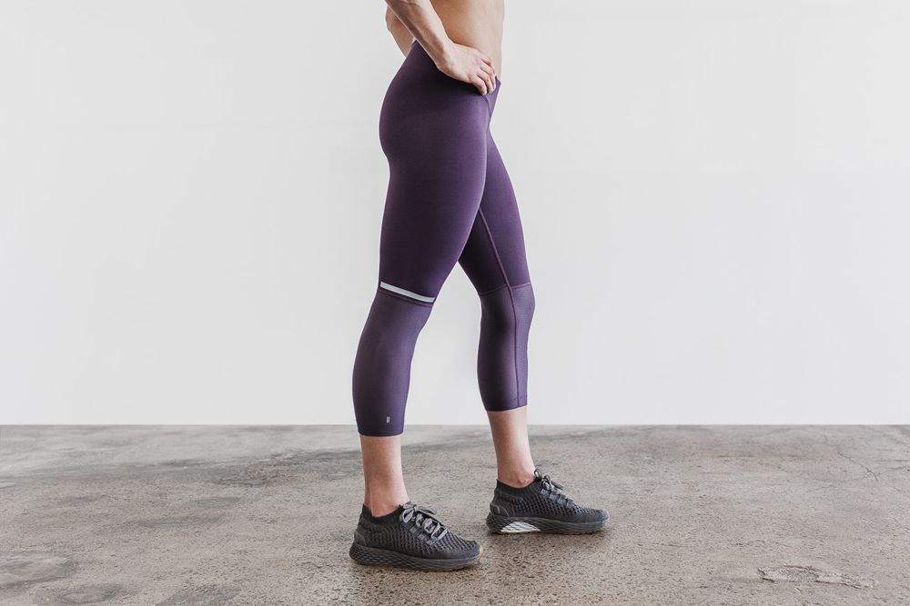 Leggings NOBULL Femme Violette - NOBULL Pace Crop,France (5761-UJLHV)